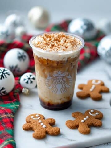 Iced Gingerbread Oatmilk Chai Latte {Starbucks Copycat} Recipe