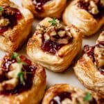 Puff Pastry Brie Bites with Jam, Pecans, and Thyme Recipe