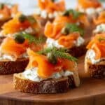 Smoked Salmon Crostini with Cream Cheese, Jalapeno, and Dill Recipe