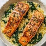 30-Minute Seared Salmon with Lemon Orzo Recipe