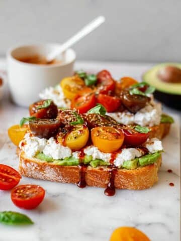 Cottage Cheese Toast with Sweet and Savory Toppings Recipe