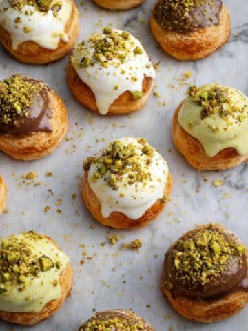 Easy Pistachio Cream Puffs with Chocolate Glaze Recipe