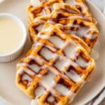 Cinnamon Roll Waffles with Maple Cream Cheese Syrup Recipe