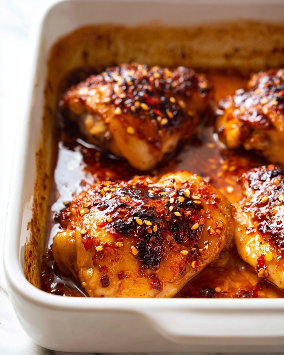 A close-up of a white speckled plate on a white marbled surface showing a piece of cooked chicken covered in a thick, glossy, dark reddish-brown sauce with visible small chunks and specks of seasoning on top. The chicken is sliced, revealing tender, juicy, pale pink and white inner meat. A metal fork is holding a smaller piece of the chicken in the foreground. Some white rice is partially visible on the left side of the plate, slightly covered by the sauce. Photo taken with an iphone --ar 4:5 --v 7
