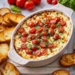 Caprese Dip with Roasted Cherry Tomatoes and Melty Cheese Recipe