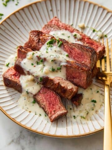 Grilled Ribeye Steaks with Gorgonzola Sauce Recipe