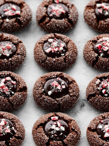 Chocolate Peppermint Thumbprint Cookies Recipe