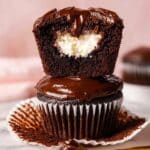 Vanilla Cream Filled Chocolate Ganache Cupcakes Recipe