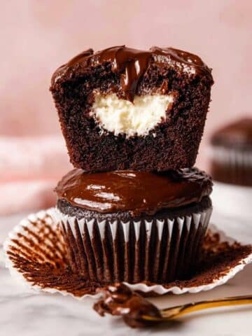 Vanilla Cream Filled Chocolate Ganache Cupcakes Recipe