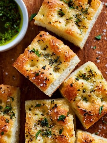 Homemade Focaccia with Garlic, Rosemary, and Oregano Recipe