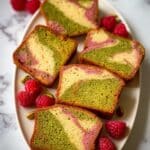 Pistachio Raspberry Marble Pound Cake Recipe