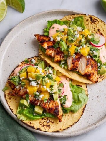 Blackened Chicken Tacos with Mango Avocado Salsa Recipe
