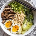 Easy Mushroom and Bok Choy Miso Ramen Noodle Soup Recipe