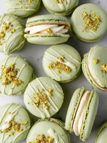 Pistachio Macarons with White Chocolate Ganache Recipe