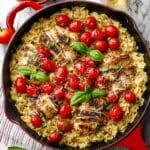 One Pan Pesto Chicken and Orzo Recipe
