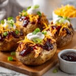 Slow Cooker BBQ Chicken Loaded Baked Potatoes Recipe