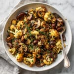 Garlic Mushrooms and Cauliflower Skillet Recipe