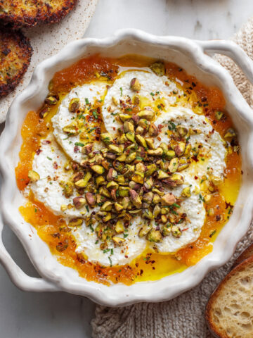 5-Ingredient Baked Goat Cheese with Apricot Jam Recipe