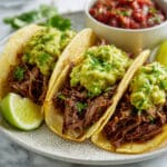 Shredded Beef Tacos with Caramelized Onions and Orange Juice Recipe