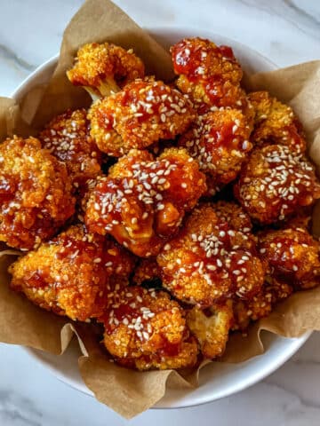 Sticky Honey Sriracha Cauliflower "Wings Recipe