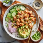 Miso Glazed Salmon Bowls with Cashew Drizzle and Fresh Veggies Recipe