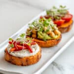 Savoury Sweet Potato Toast with Avocado and Roasted Pepper Toppings Recipe