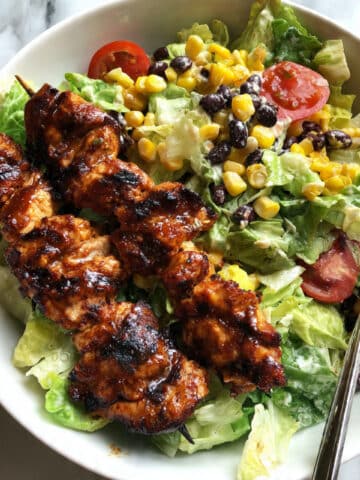 BBQ Chicken Skewer Salad Recipe