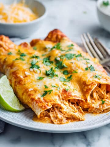 High Protein Chicken Enchiladas (30-minute) Recipe