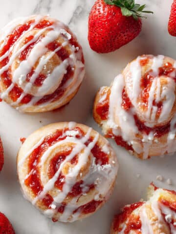 Strawberry Sweet Rolls with Vanilla Cream Cheese Glaze Recipe