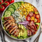 Grilled Chicken Salad with Bacon, Blue Cheese, and Avocado Recipe