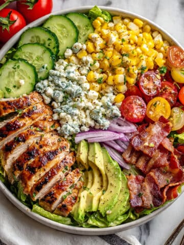 Grilled Chicken Salad with Bacon, Blue Cheese, and Avocado Recipe