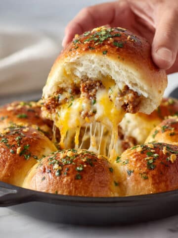 Breakfast Bombs with Cheddar, Eggs, and Sausage Recipe