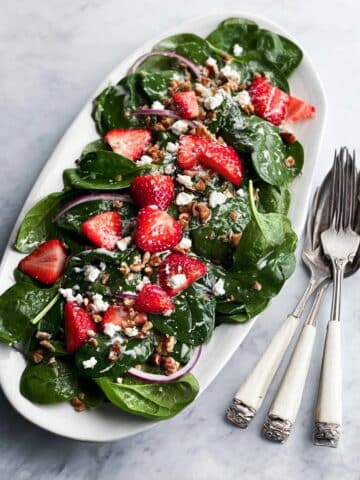 Strawberry Spinach Salad with Candied Nuts and Bacon Recipe