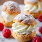 Cream Puffs with Vanilla Whipped Cream and Raspberries Recipe