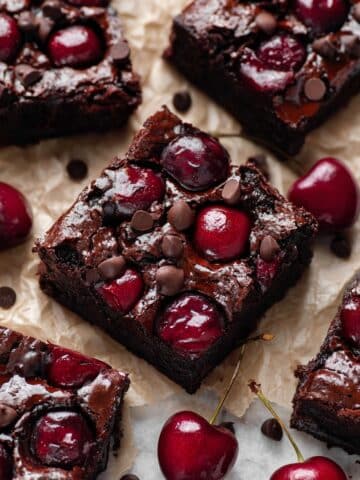 Roasted Cherry Chocolate Brownies Recipe