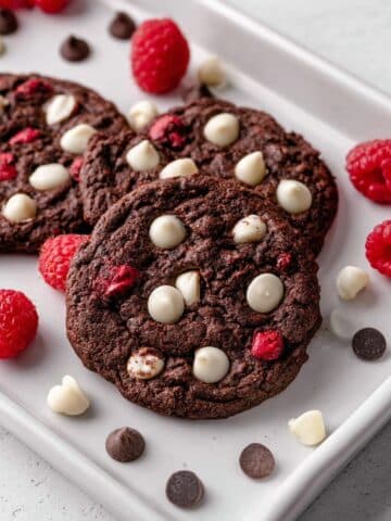 Triple Chocolate Raspberry Cookies Recipe