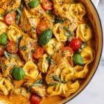 Creamy Chicken Tortellini with Cherry and Sun-Dried Tomatoes Recipe