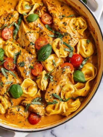Creamy Chicken Tortellini with Cherry and Sun-Dried Tomatoes Recipe