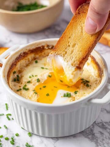 Shirred Eggs with Parmesan and Chives Recipe