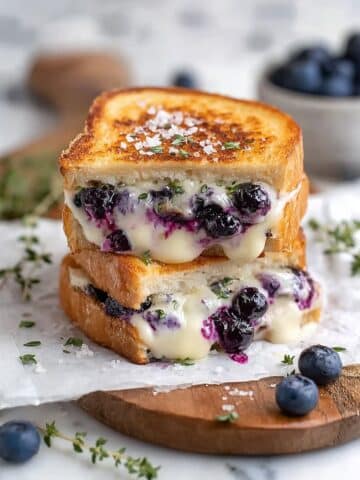 Blueberry Goat Cheese Grilled Cheese with Basil Recipe