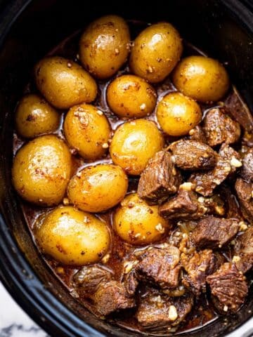 Slow Cooker Garlic Butter Beef Bites Recipe