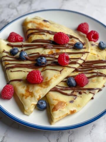 Quick and Easy Blender Crepe Recipe with Nutella & Fresh Fruits Recipe