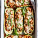 Chicken Parmesan Stuffed Zucchini Boats Recipe