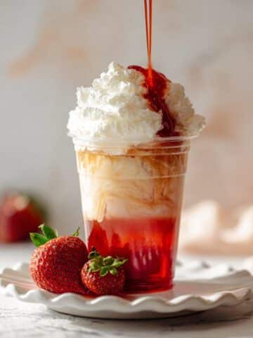 Easy & Pink Iced Strawberry Latte Recipe