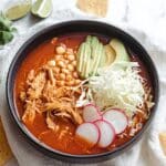 Creamy Chicken Pozole with Hominy and Chili Sauce Recipe
