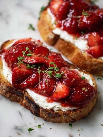 Roasted Strawberry Whipped Ricotta Toast Recipe