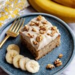 Soft Banana Bread Cake Bars with Rich Brown Butter Frosting Recipe