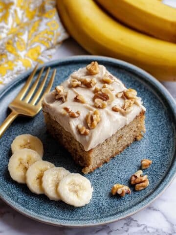 Soft Banana Bread Cake Bars with Rich Brown Butter Frosting Recipe