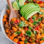 Tex-Mex Ground Beef and Sweet Potato Skillet Recipe