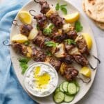 Grilled Lamb Kabobs with Cucumber Yogurt Sauce Recipe